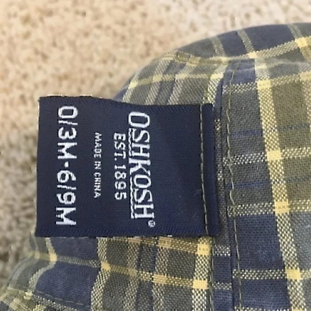 Osh Kosh khaki and plaid 0-3 month - 6-9 month hat